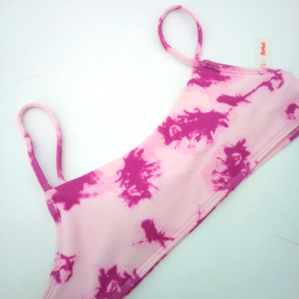 Romwe Purple Tie Dye Bikini Top Lightly Padded L Beach Surf Pool Resort Cruise - Picture 1 of 7